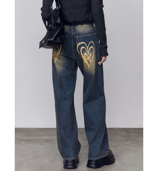 EMODA「バックグラフィティルーズジーンズ」|デニム|インディゴ