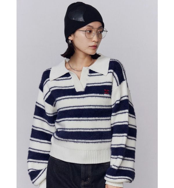 EMODA「スキッパーワイドシャギーニット」|ニット・セーター|ネイビー