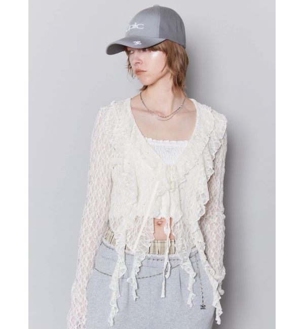 EMODA「ドットラッフルフリルクロップトップ」|Tシャツ・カットソー|