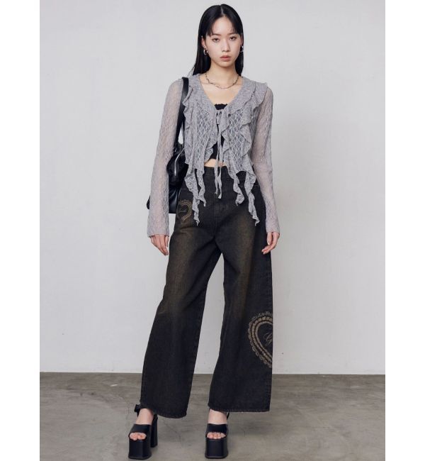 EMODA「ドットラッフルフリルクロップトップ」|Tシャツ・カットソー|