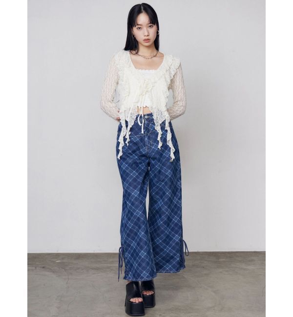 EMODA「ドットラッフルフリルクロップトップ」|Tシャツ・カットソー|