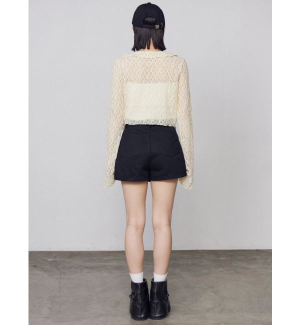 EMODA「ドットラッフルフリルクロップトップ」|Tシャツ・カットソー|