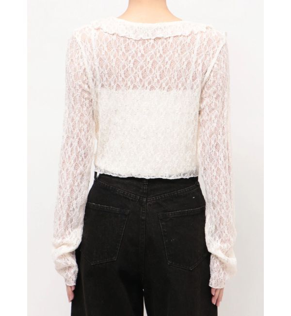 EMODA「ドットラッフルフリルクロップトップ」|Tシャツ・カットソー|