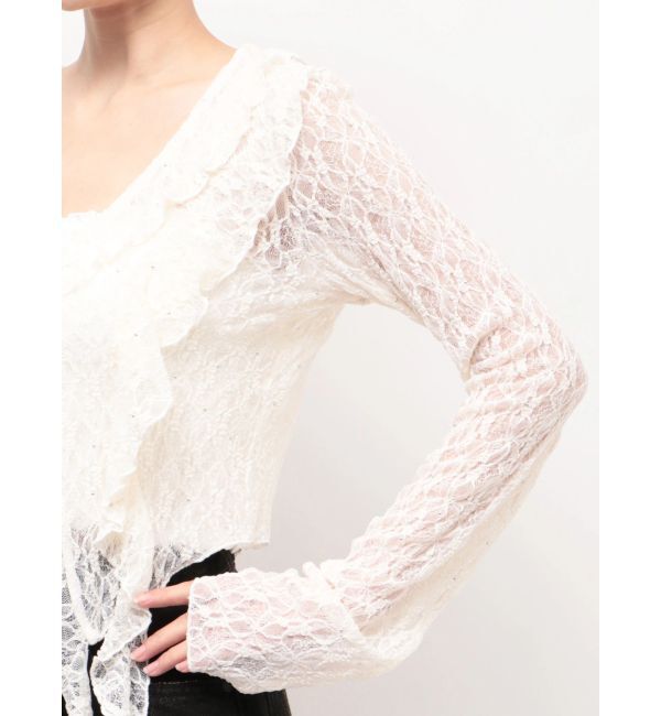 EMODA「ドットラッフルフリルクロップトップ」|Tシャツ・カットソー|