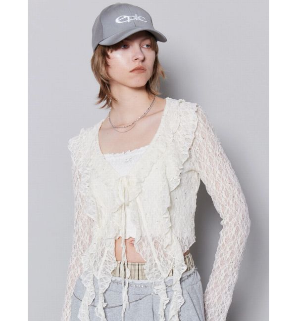 EMODA「ドットラッフルフリルクロップトップ」|Tシャツ・カットソー|