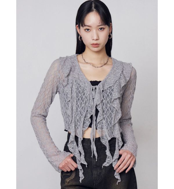 EMODA「ドットラッフルフリルクロップトップ」|Tシャツ・カットソー|