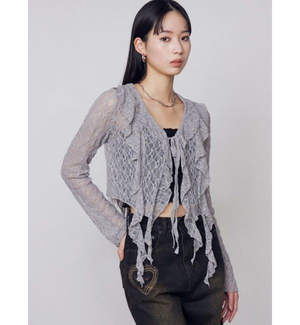 EMODA「ドットラッフルフリルクロップトップ」|Tシャツ・カットソー|