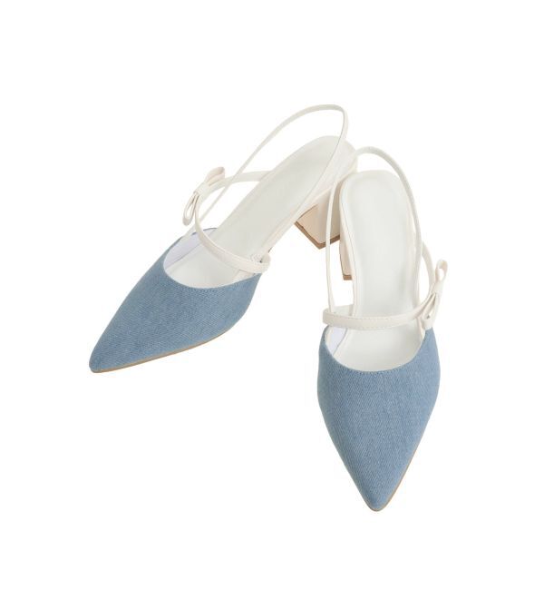 MERCURYDUO「デニムポインテッドミュール」|パンプス|