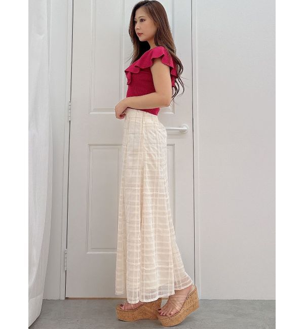 MERCURYDUO「オリジナルチュールチェックフレアスカート」|スカート|