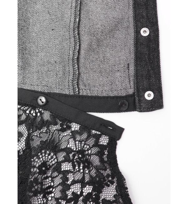 MERCURYDUO「レースレイヤードデニムトップス」|シャツ・ブラウス|