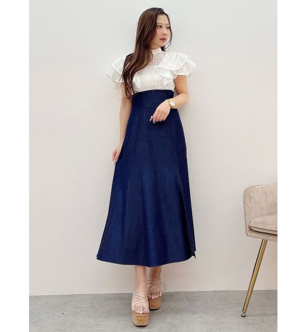 MERCURYDUO「シアーチェックラッフルドッキングワンピース」|ワンピース|