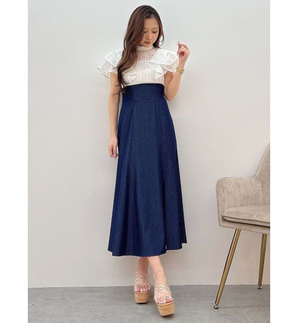 MERCURYDUO「シアーチェックラッフルドッキングワンピース」|ワンピース|