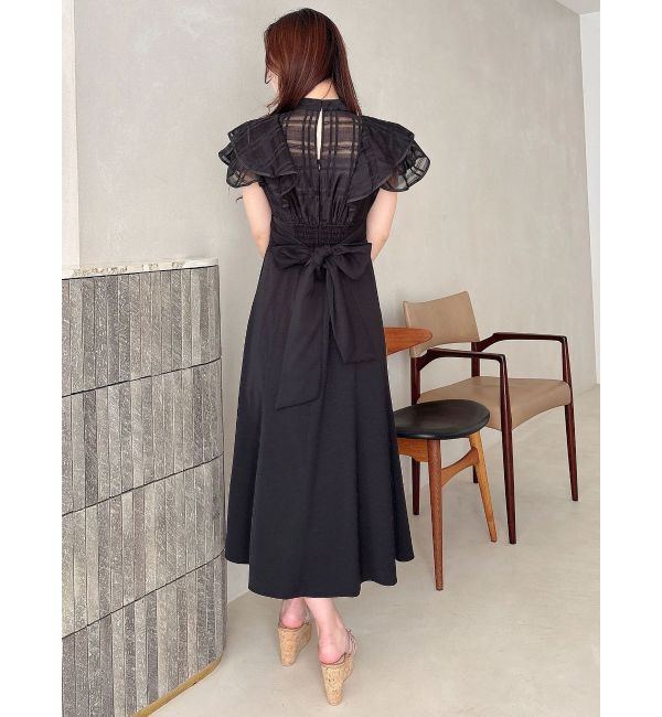 MERCURYDUO「シアーチェックラッフルドッキングワンピース」|ワンピース|