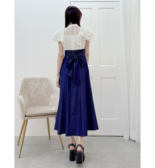 MERCURYDUO「シアーチェックラッフルドッキングワンピース」|ワンピース|