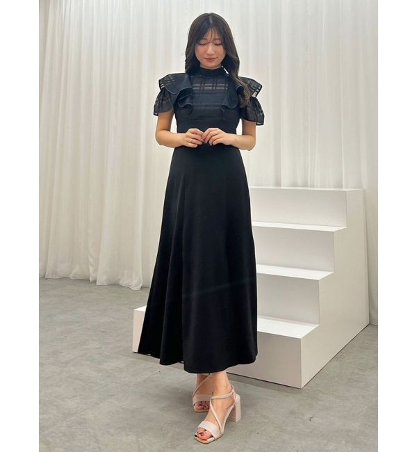 MERCURYDUO「シアーチェックラッフルドッキングワンピース」|ワンピース|