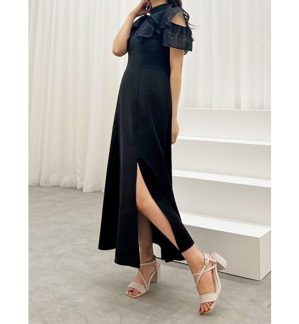 MERCURYDUO「シアーチェックラッフルドッキングワンピース」|ワンピース|