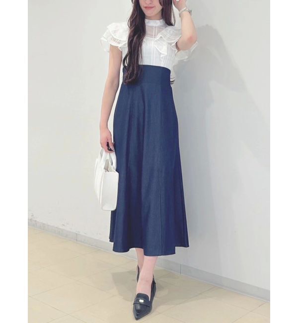 MERCURYDUO「シアーチェックラッフルドッキングワンピース」|ワンピース|