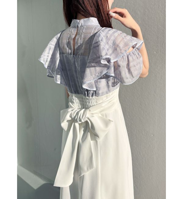 MERCURYDUO「シアーチェックラッフルドッキングワンピース」|ワンピース|