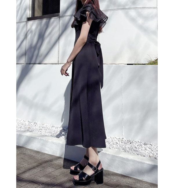 MERCURYDUO「シアーチェックラッフルドッキングワンピース」|ワンピース|