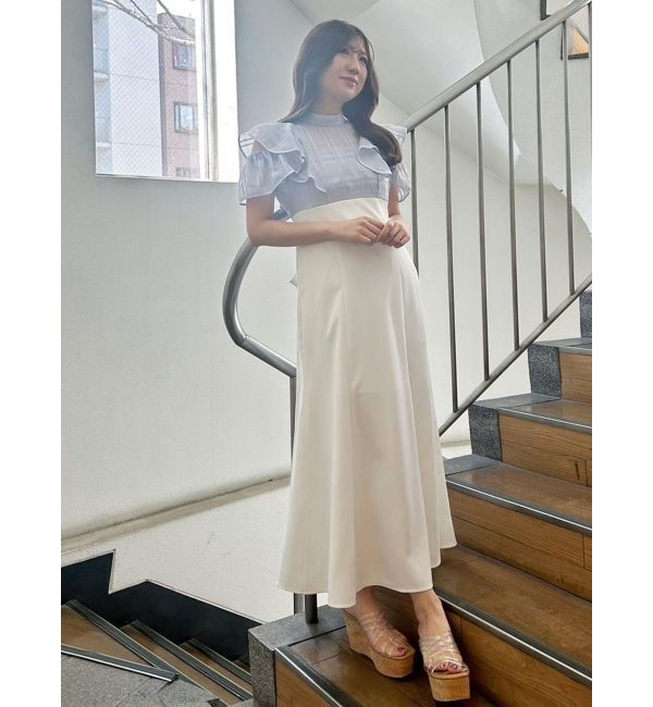 MERCURYDUO「シアーチェックラッフルドッキングワンピース」|ワンピース|