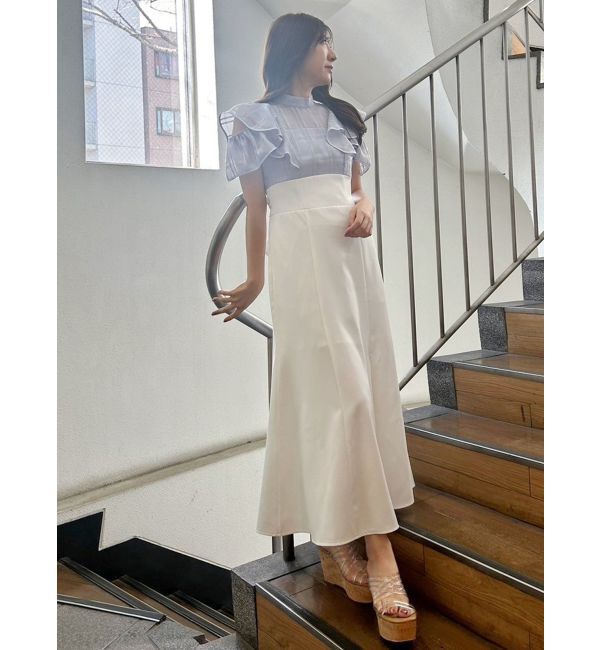 MERCURYDUO「シアーチェックラッフルドッキングワンピース」|ワンピース|