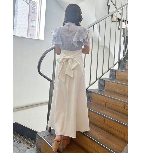 MERCURYDUO「シアーチェックラッフルドッキングワンピース」|ワンピース|