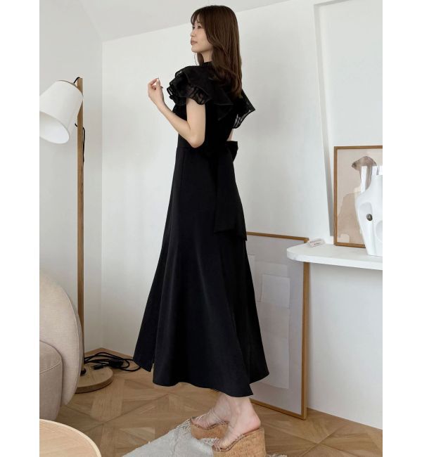 MERCURYDUO「シアーチェックラッフルドッキングワンピース」|ワンピース|