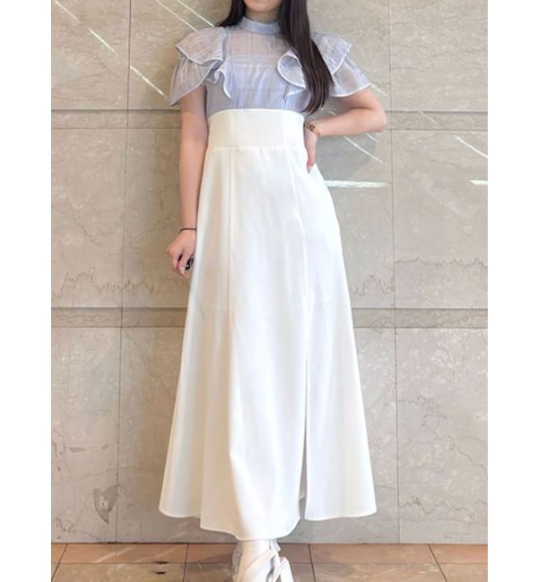 MERCURYDUO「シアーチェックラッフルドッキングワンピース」|ワンピース|