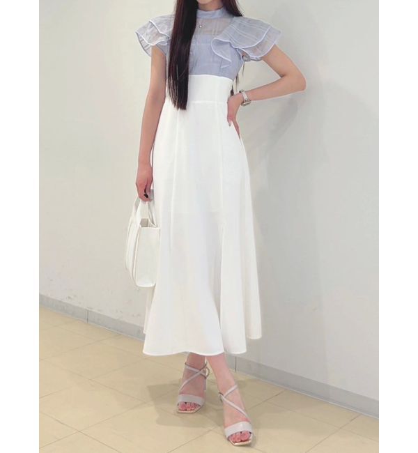 MERCURYDUO「シアーチェックラッフルドッキングワンピース」|ワンピース|