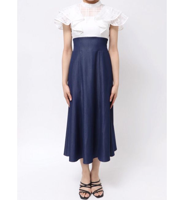 MERCURYDUO「シアーチェックラッフルドッキングワンピース」|ワンピース|