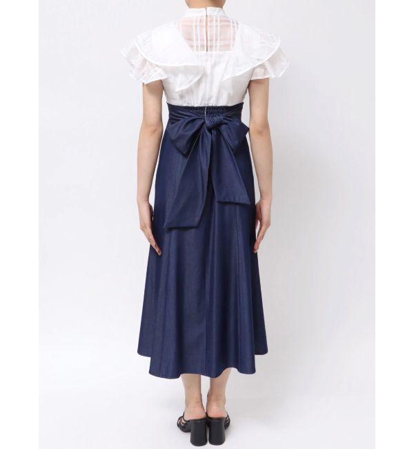 MERCURYDUO「シアーチェックラッフルドッキングワンピース」|ワンピース|