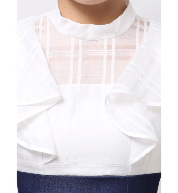 MERCURYDUO「シアーチェックラッフルドッキングワンピース」|ワンピース|