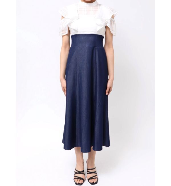 MERCURYDUO「シアーチェックラッフルドッキングワンピース」|ワンピース|