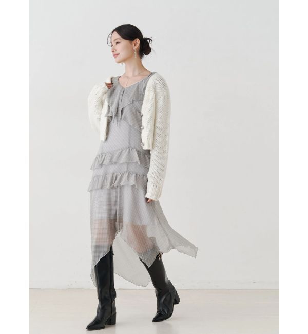 MERCURYDUO「ラッフルイレヘムロングワンピース」|ワンピース|