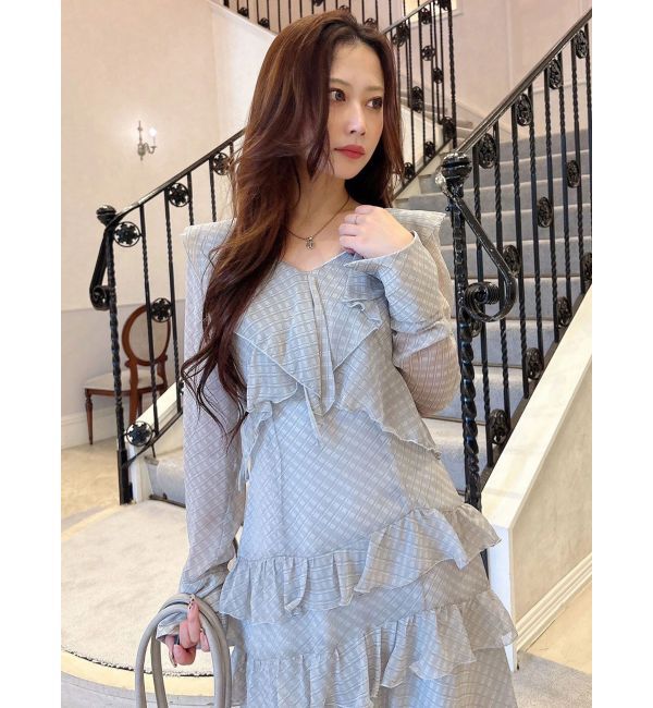 MERCURYDUO「ラッフルイレヘムロングワンピース」|ワンピース|