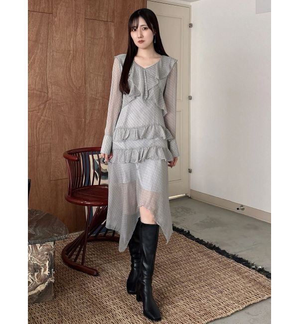 MERCURYDUO「ラッフルイレヘムロングワンピース」|ワンピース|