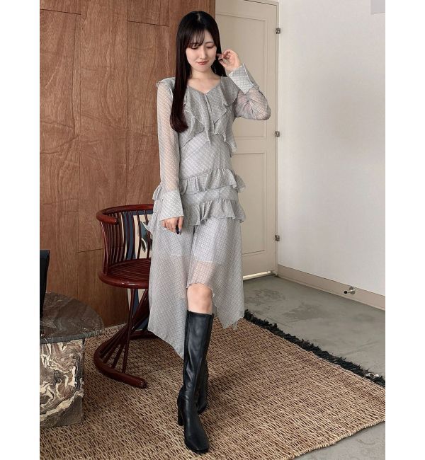 MERCURYDUO「ラッフルイレヘムロングワンピース」|ワンピース|