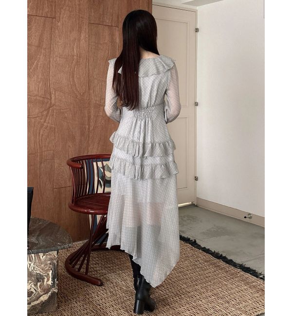 MERCURYDUO「ラッフルイレヘムロングワンピース」|ワンピース|