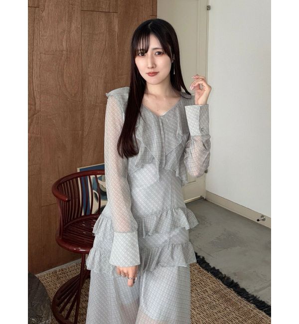 MERCURYDUO「ラッフルイレヘムロングワンピース」|ワンピース|