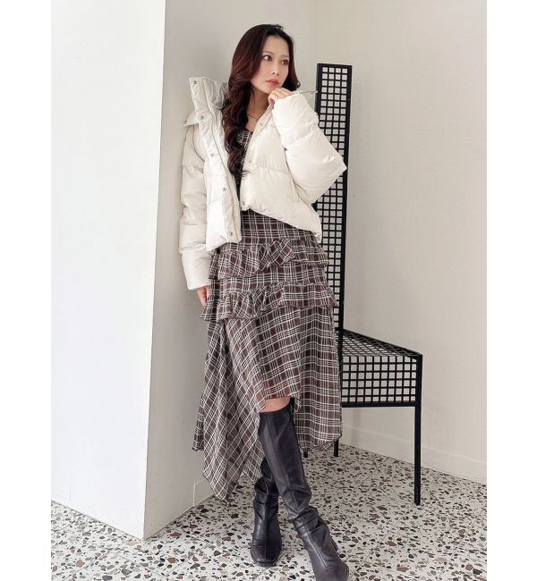 MERCURYDUO「ラッフルイレヘムロングワンピース」|ワンピース|