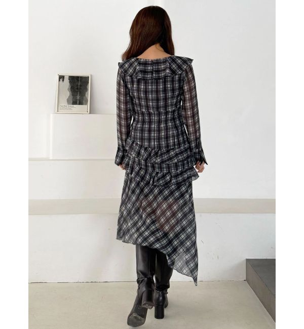 MERCURYDUO「ラッフルイレヘムロングワンピース」|ワンピース|