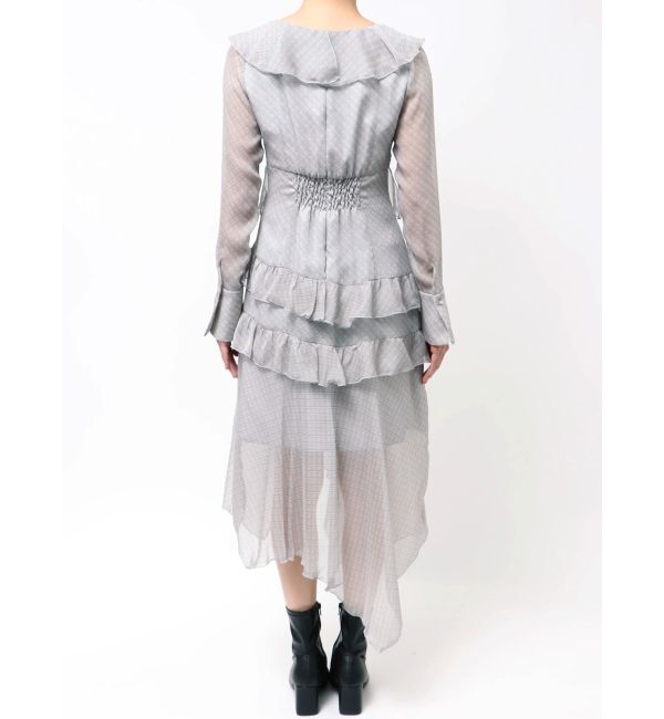 MERCURYDUO「ラッフルイレヘムロングワンピース」|ワンピース|