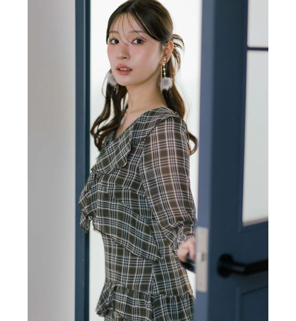 MERCURYDUO「ラッフルイレヘムロングワンピース」|ワンピース|