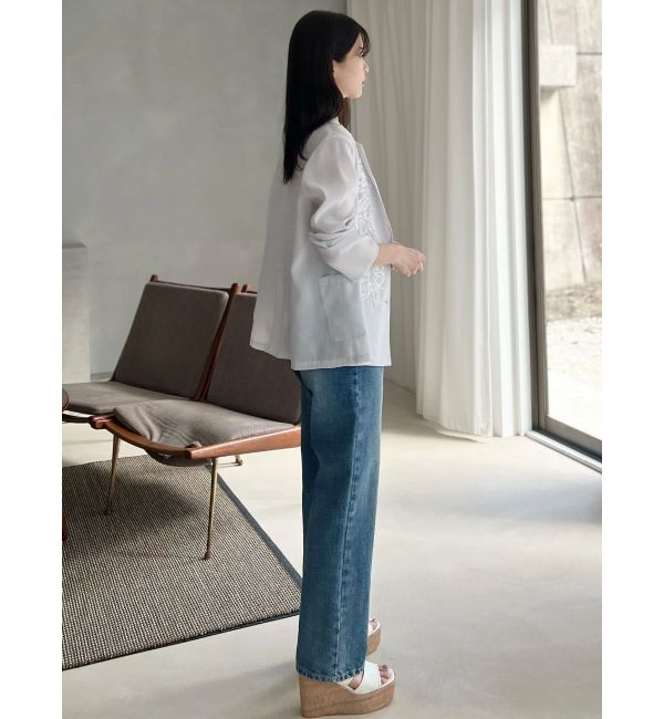 MERCURYDUO「フラワーエンブロイダリーシアージャケット」|テーラードジャケット|