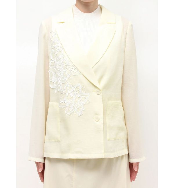MERCURYDUO「フラワーエンブロイダリーシアージャケット」|テーラードジャケット|