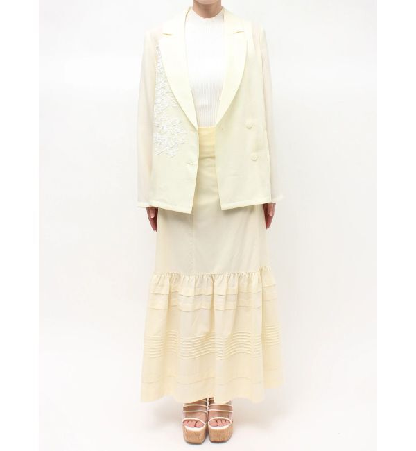 MERCURYDUO「フラワーエンブロイダリーシアージャケット」|テーラードジャケット|