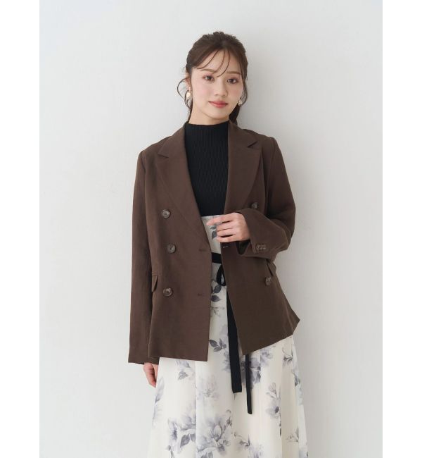 MERCURYDUO「リネンダブルジャケット」|テーラードジャケット|ブラウン