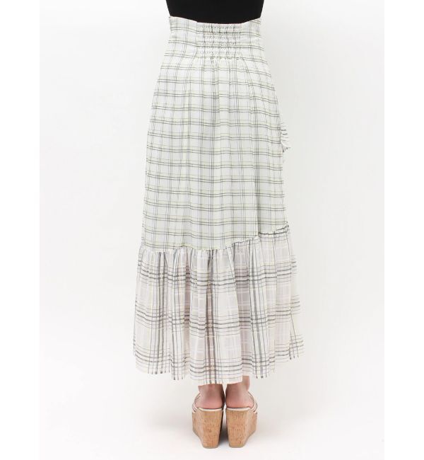 MERCURYDUO「シアーチェックイレヘムティアードスカート」|スカート|