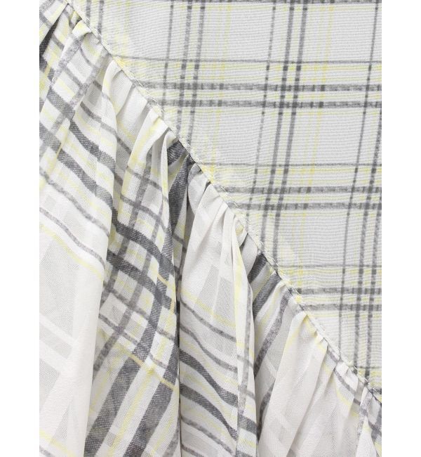 MERCURYDUO「シアーチェックイレヘムティアードスカート」|スカート|