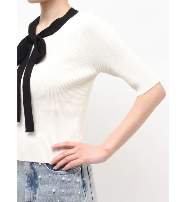 MERCURYDUO「バイカラーボウタイニット」|ニット・セーター|